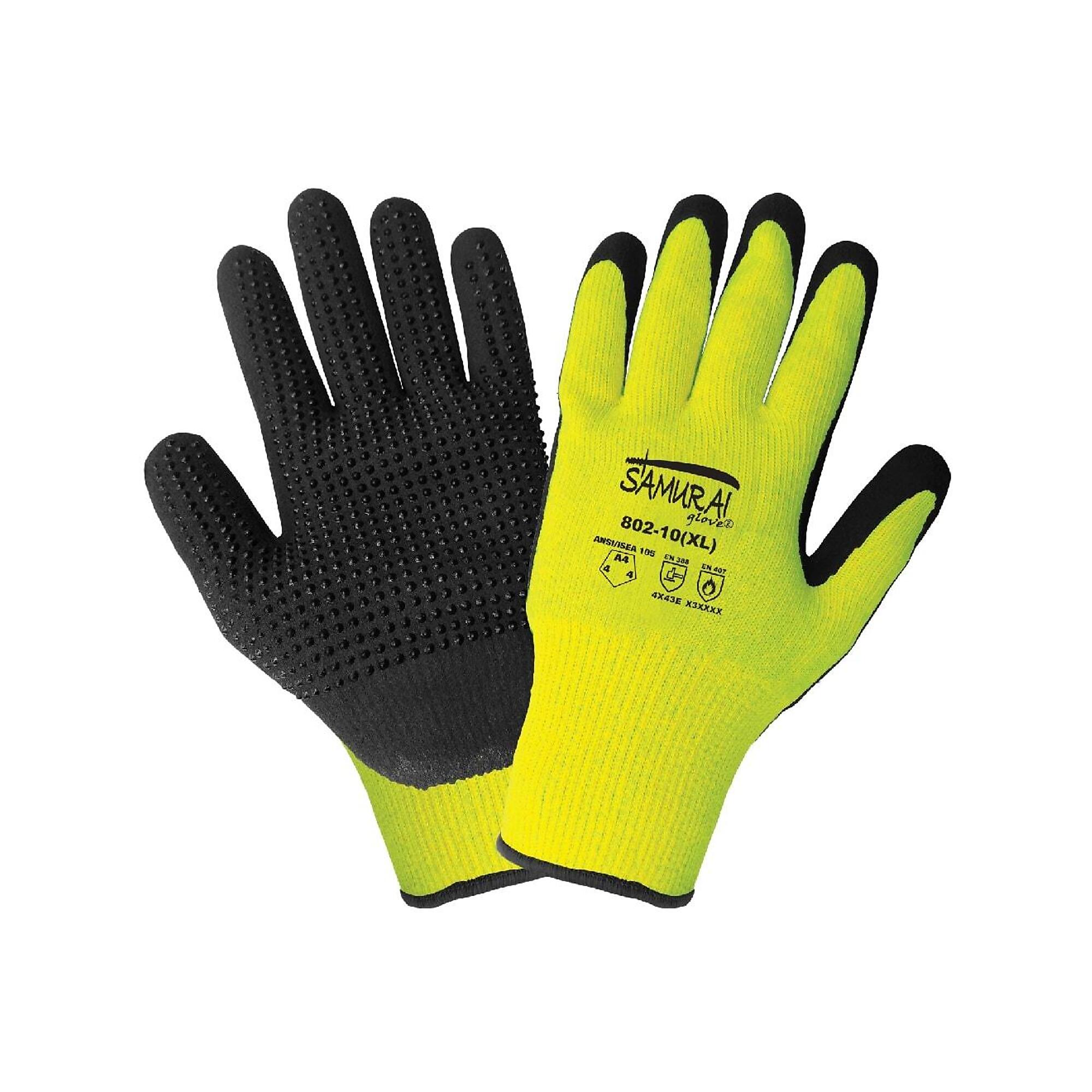 Global Glove 10ga Aramid, Nirtile Dots, A4 Cut Resistant Gloves - 12 Pair
